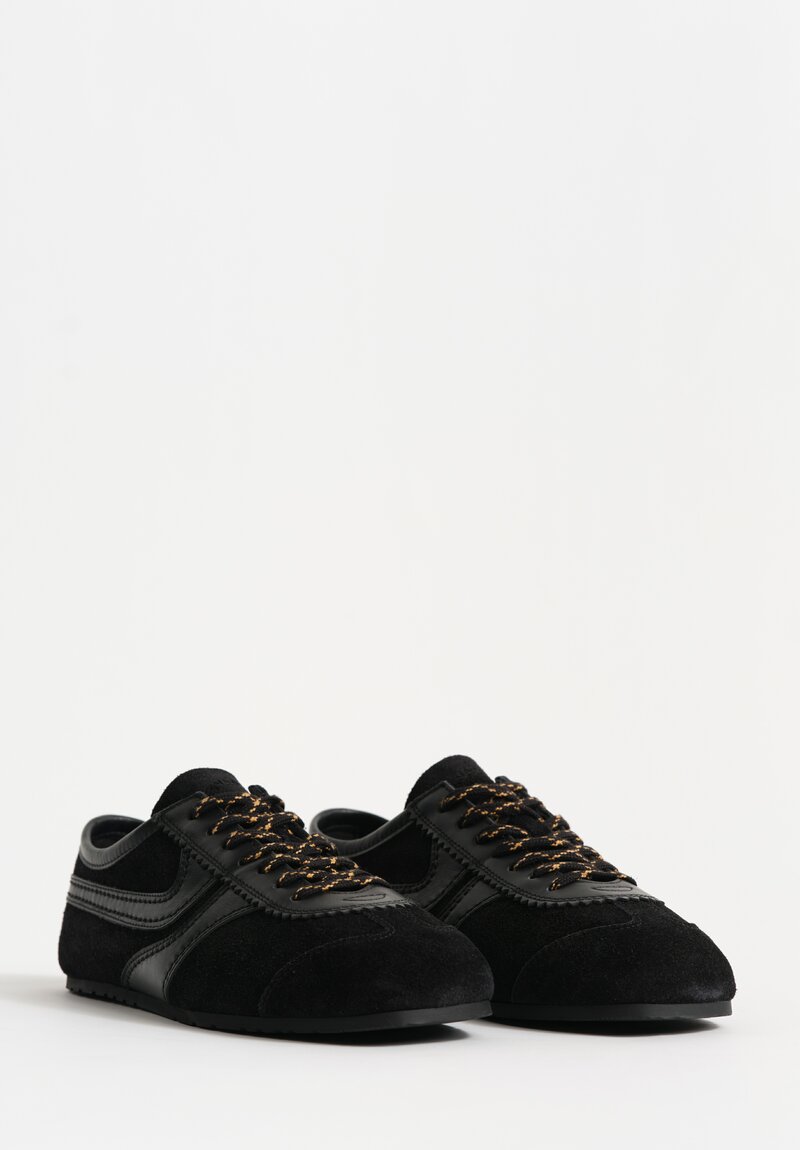 Dries Van Noten Calfskin Suede Sneakers with Leather Trim