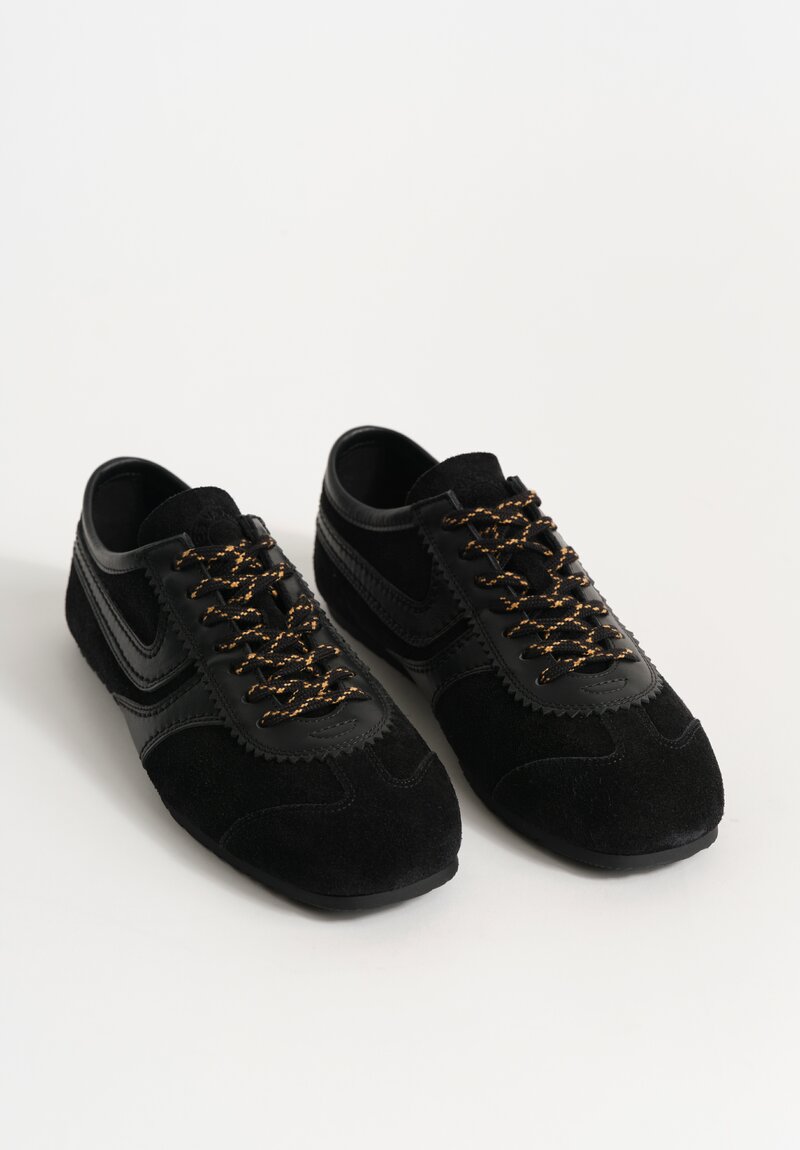 Dries Van Noten Calfskin Suede Sneakers with Leather Trim