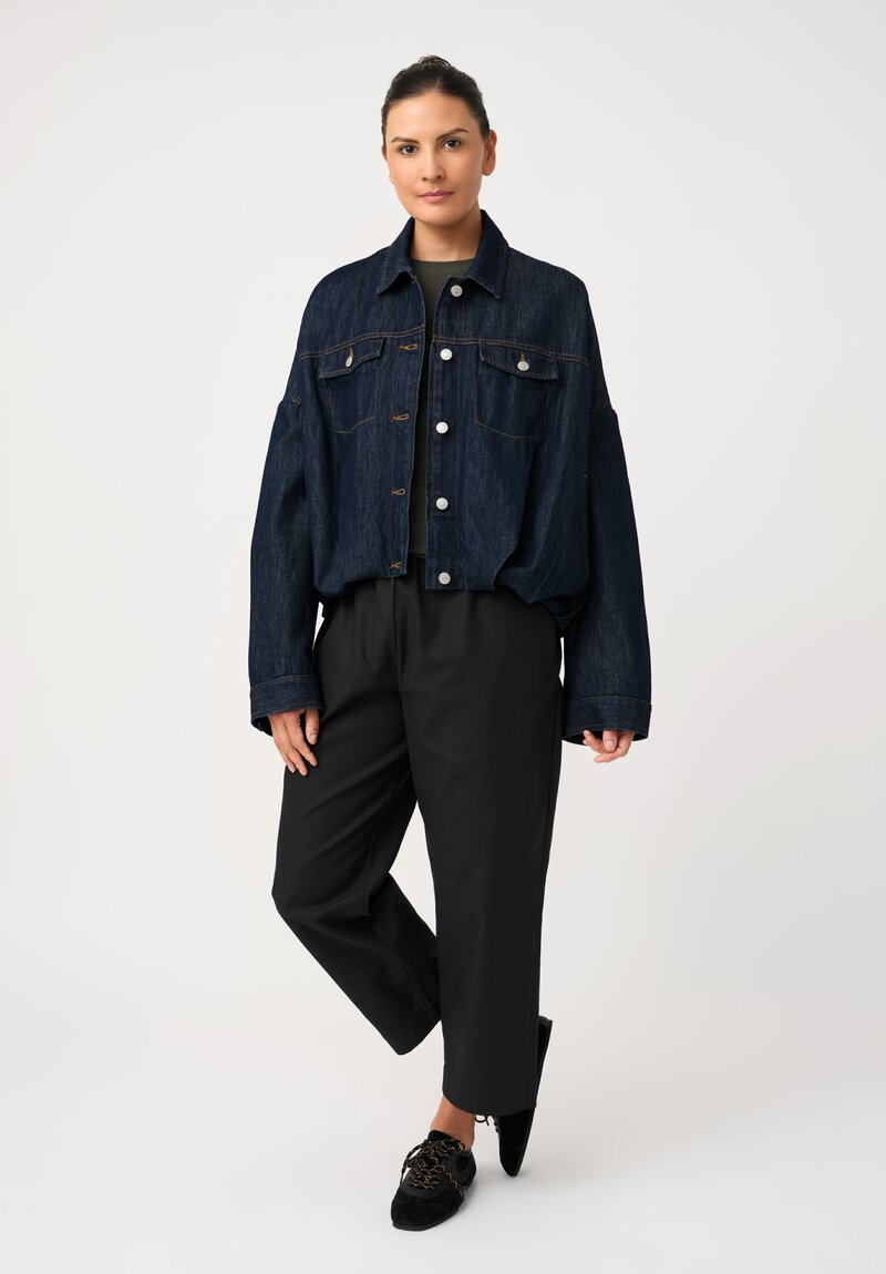Dries Van Noten Cotton Denim Vesto Jacket in Indigo Blue