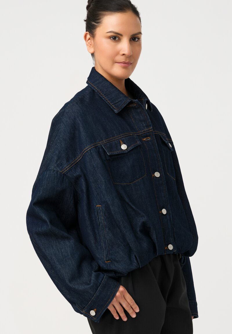 Dries Van Noten Cotton Denim Vesto Jacket in Indigo Blue