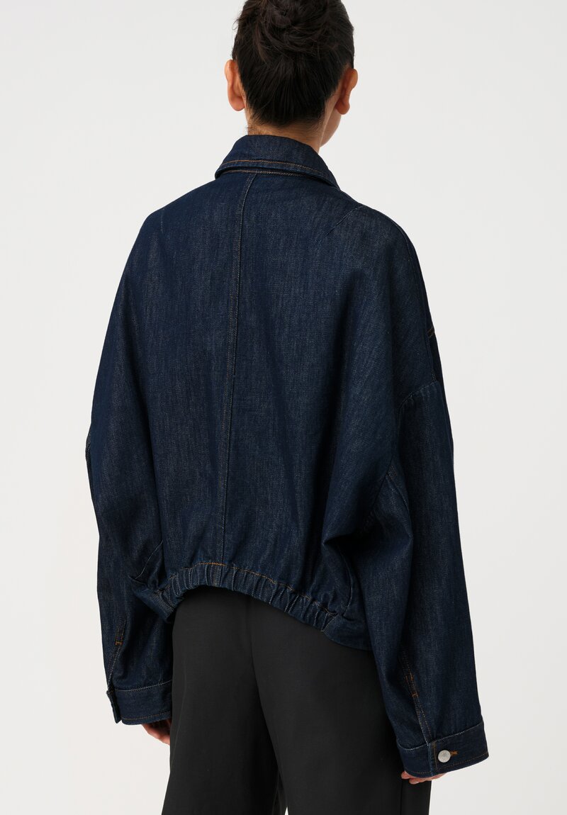 Dries Van Noten Cotton Denim Vesto Jacket in Indigo Blue