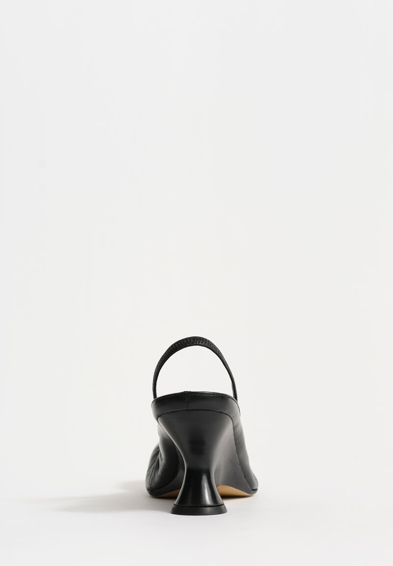 Dries Van Noten Calf & Lamb Leather Sculptural Wedge Slingbacks