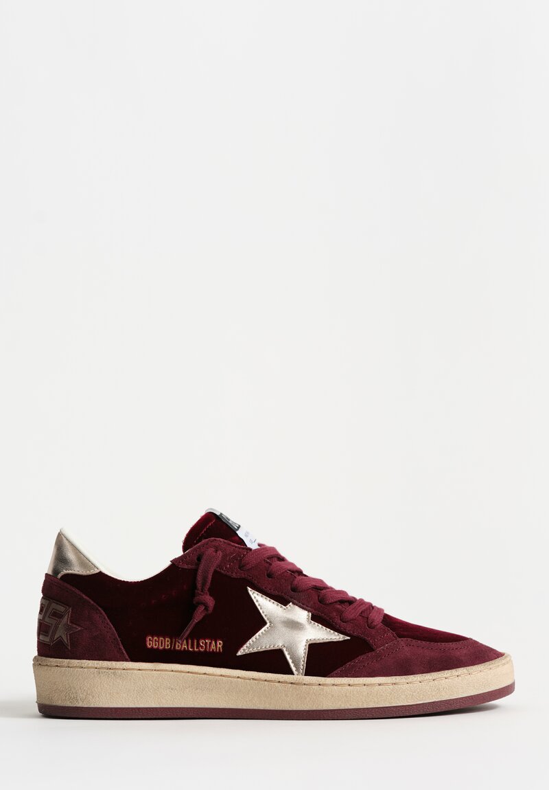Golden Goose Ballstar Velvet Upper Suede Toe and Spur Laminated Star and Heel