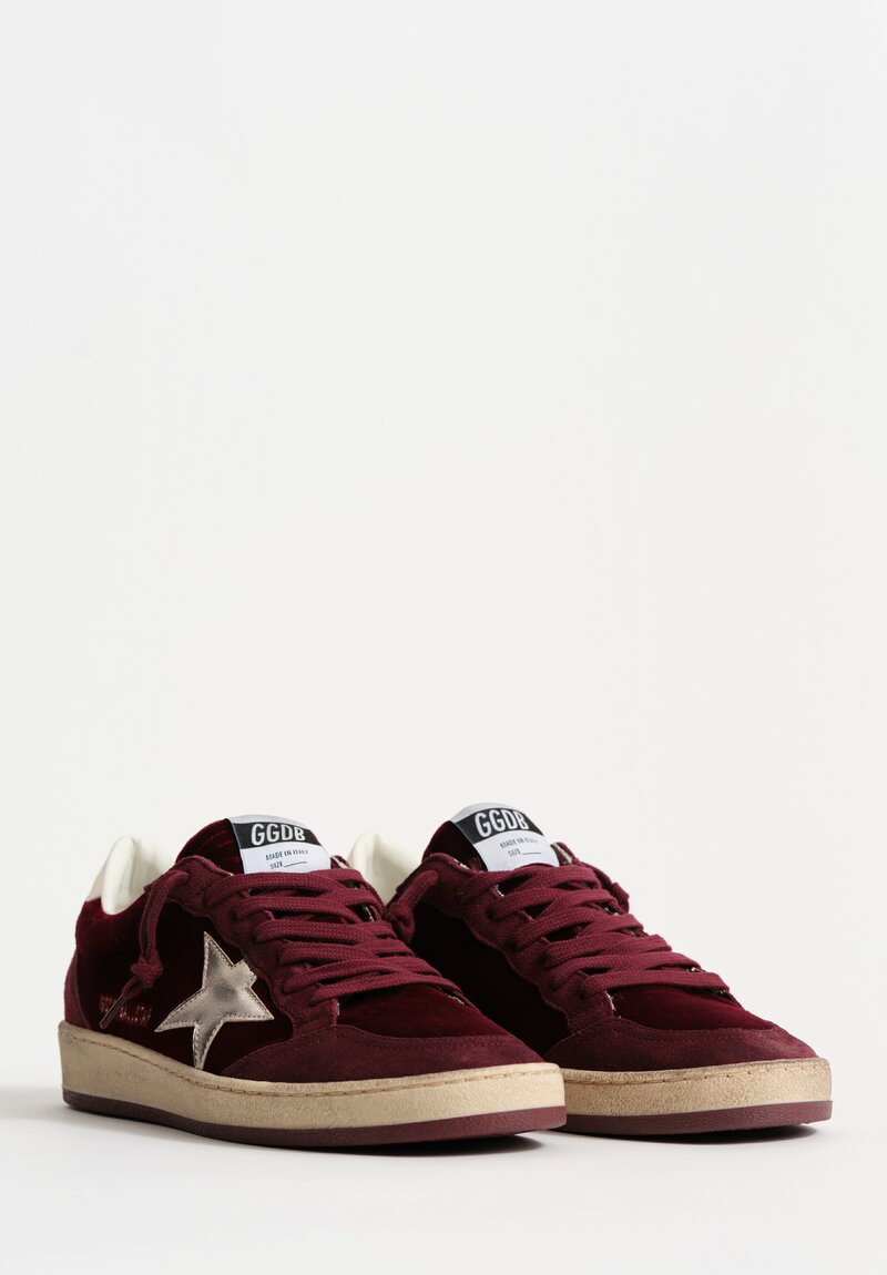 Golden Goose Ballstar Velvet Upper Suede Toe and Spur Laminated Star and Heel