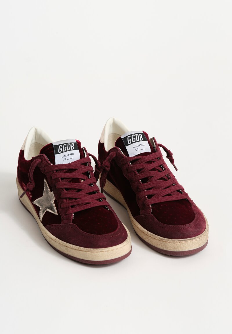 Golden Goose Ballstar Velvet Upper Suede Toe and Spur Laminated Star and Heel