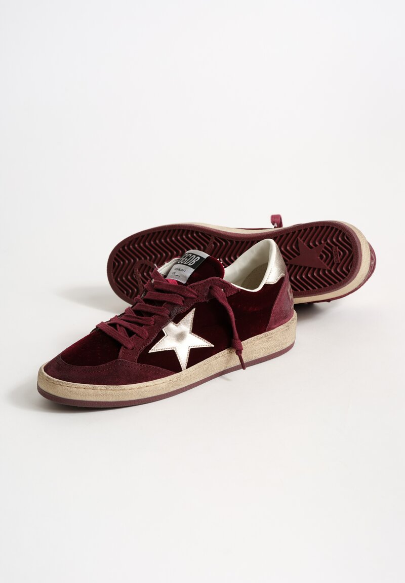 Golden Goose Ballstar Velvet Upper Suede Toe and Spur Laminated Star and Heel