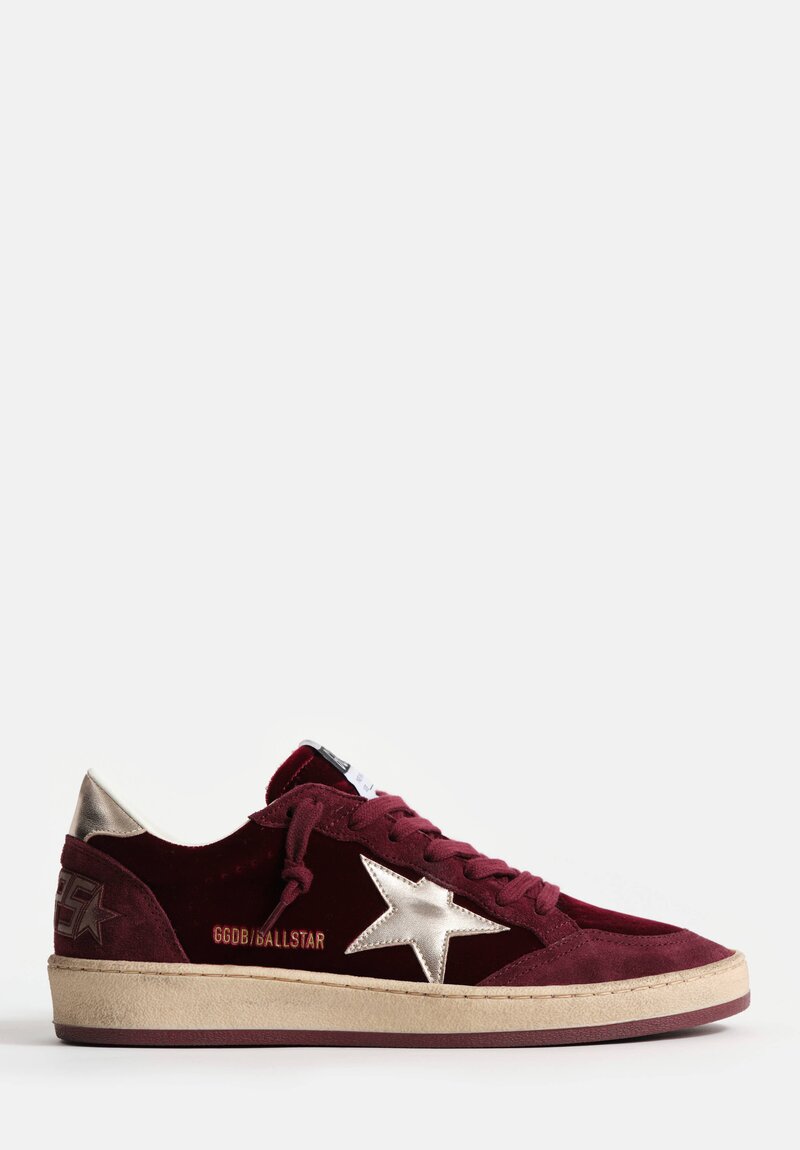 Golden Goose Ballstar Velvet Upper Suede Toe and Spur Laminated Star and Heel