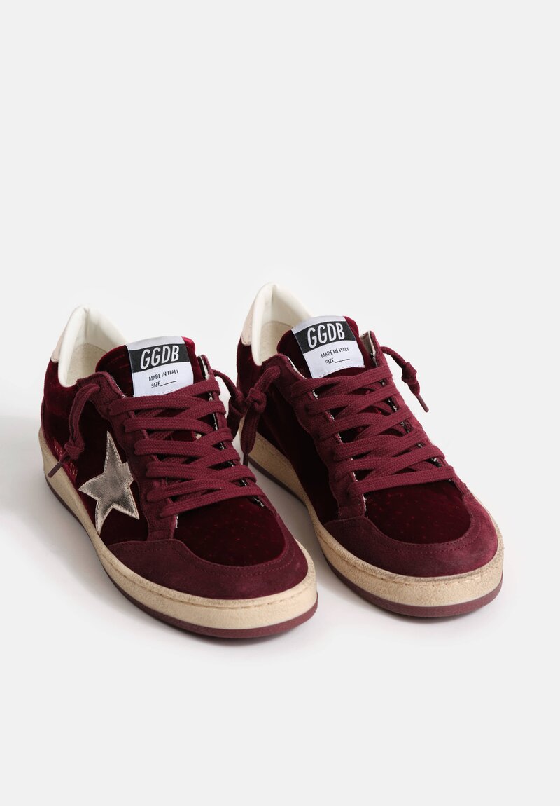 Golden Goose Ballstar Velvet Upper Suede Toe and Spur Laminated Star and Heel
