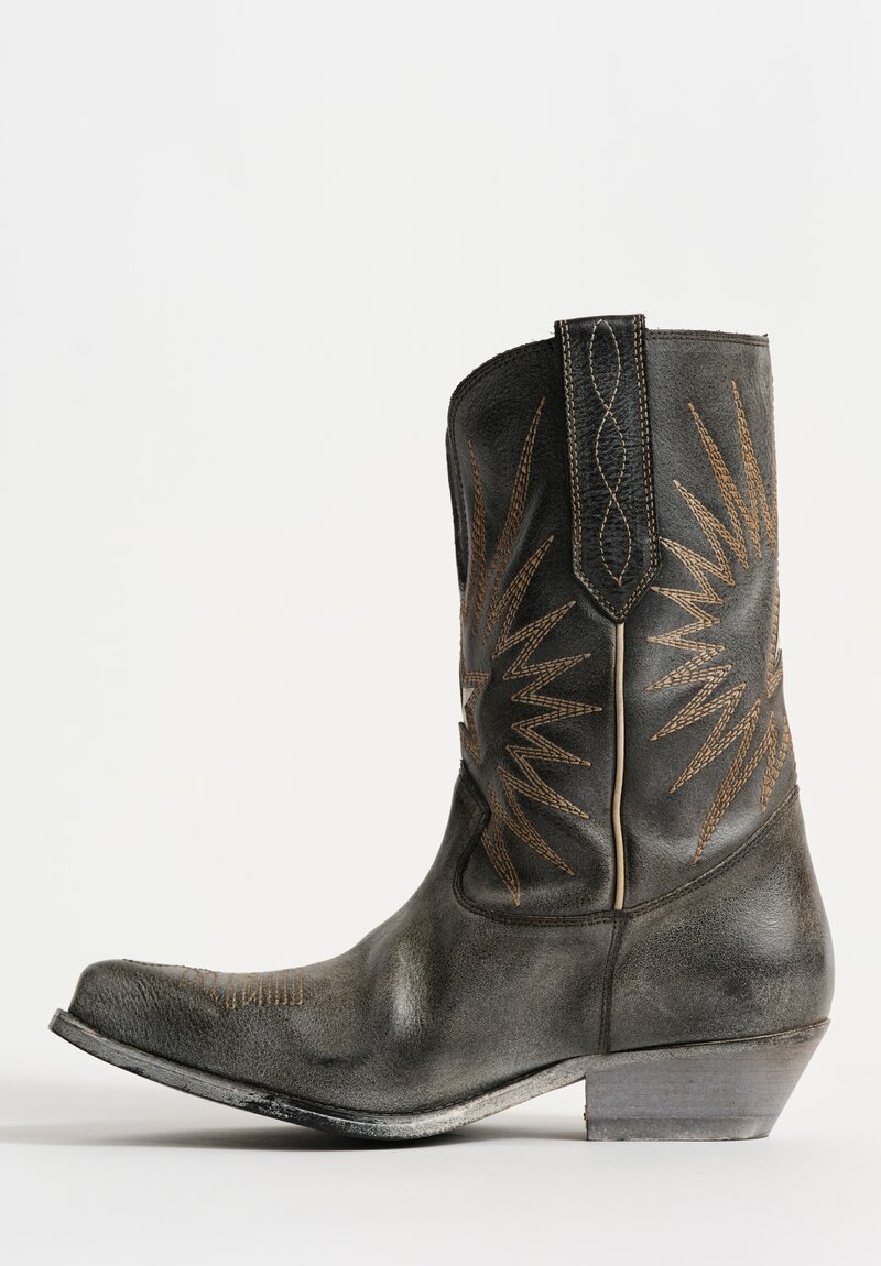 Golden Goose Wish Star Leather Cowboy Boot