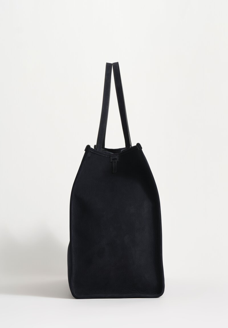 Métier Calfskin Nubuck Leather Chameleon 41 Tote Bag Navy Sapphire