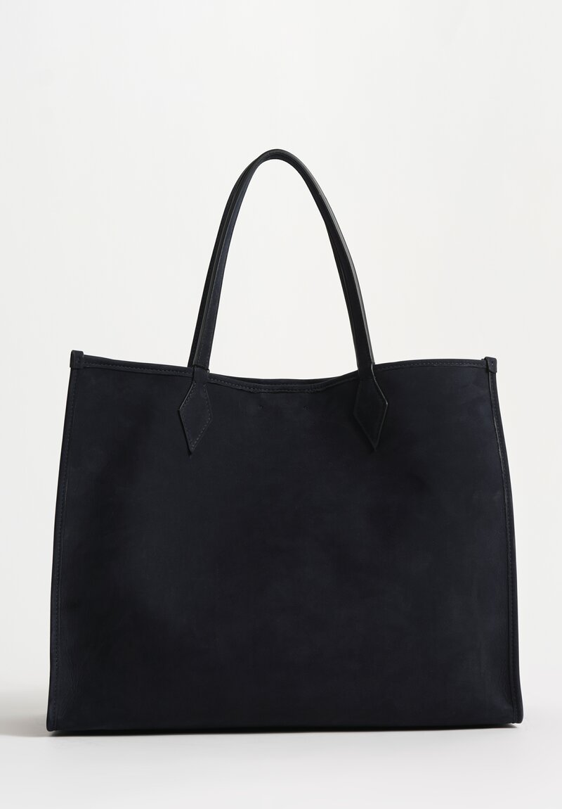 Métier Calfskin Nubuck Leather Chameleon 41 Tote Bag Navy Sapphire