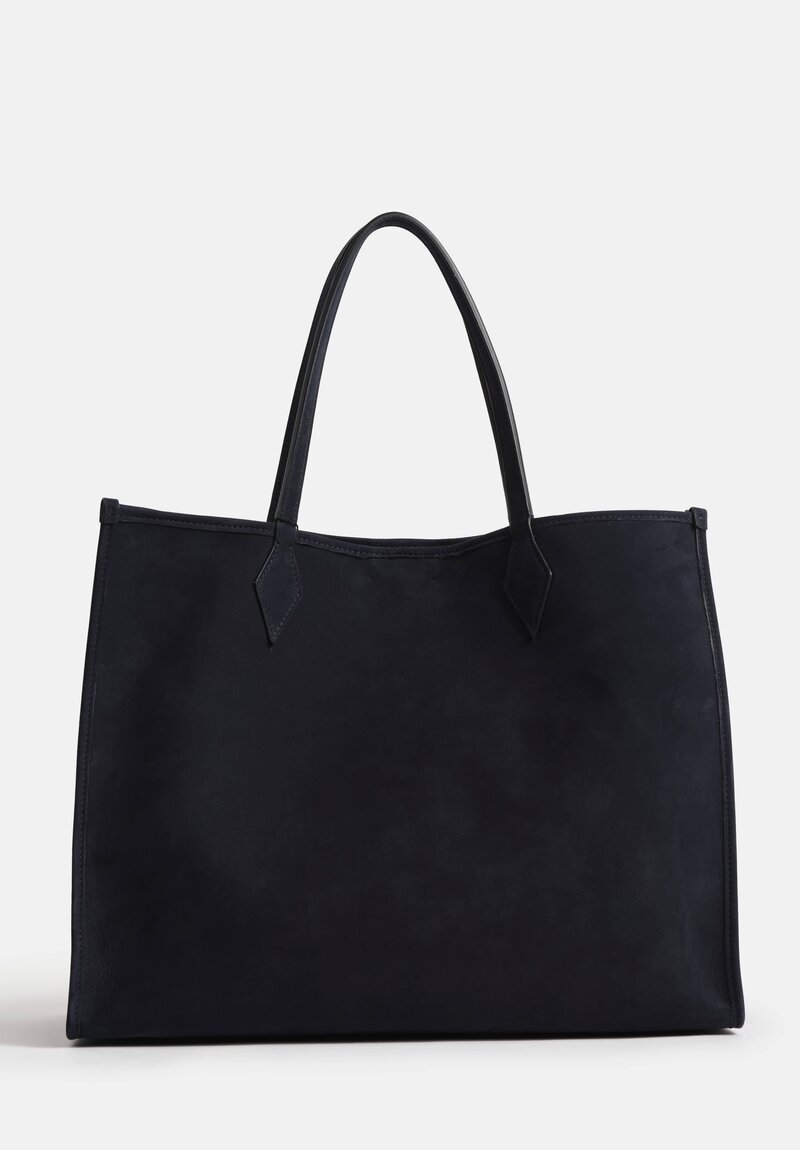 Métier Calfskin Nubuck Leather Chameleon 41 Tote Bag Navy Sapphire