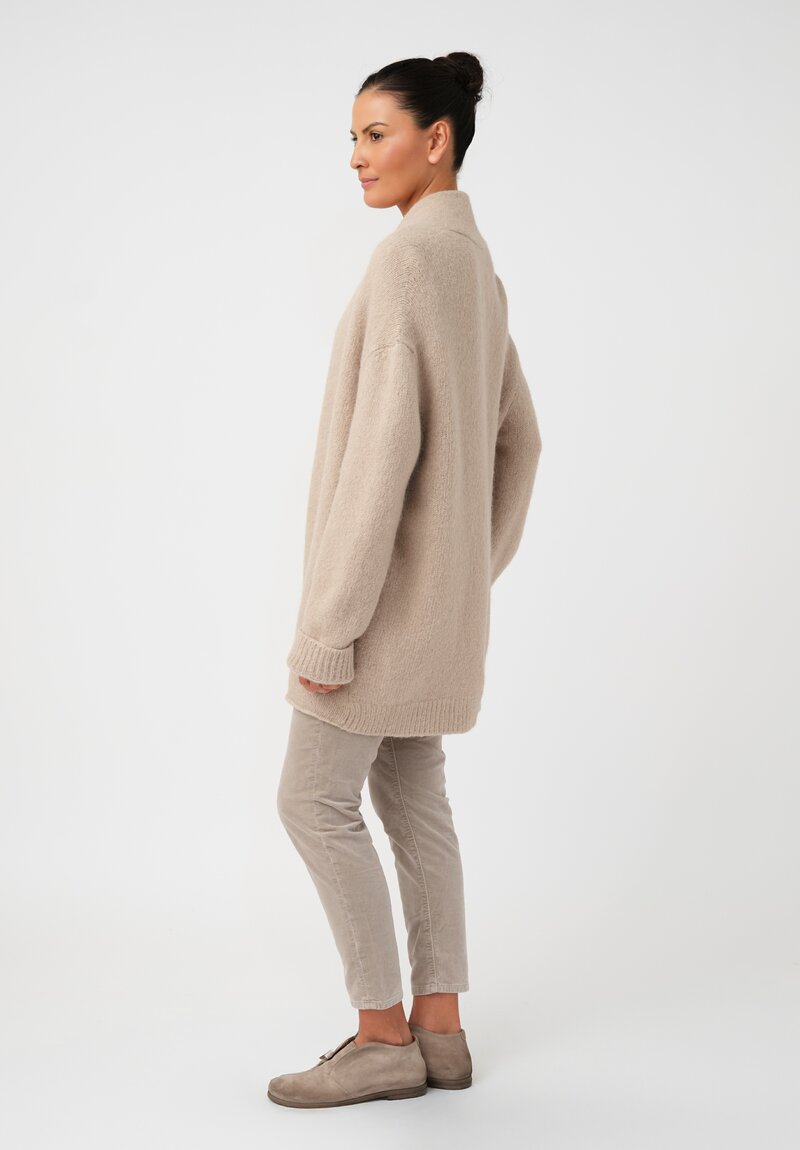 Lauren Manoogian Suri Alpaca & Pima Cotton Hand-Loomed Loft Cardigan in Antique Natural