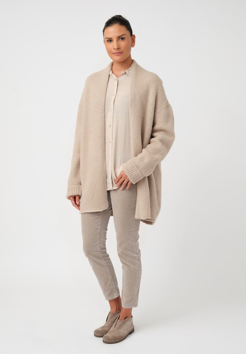 Lauren Manoogian Suri Alpaca & Pima Cotton Hand-Loomed Loft Cardigan in Antique Natural