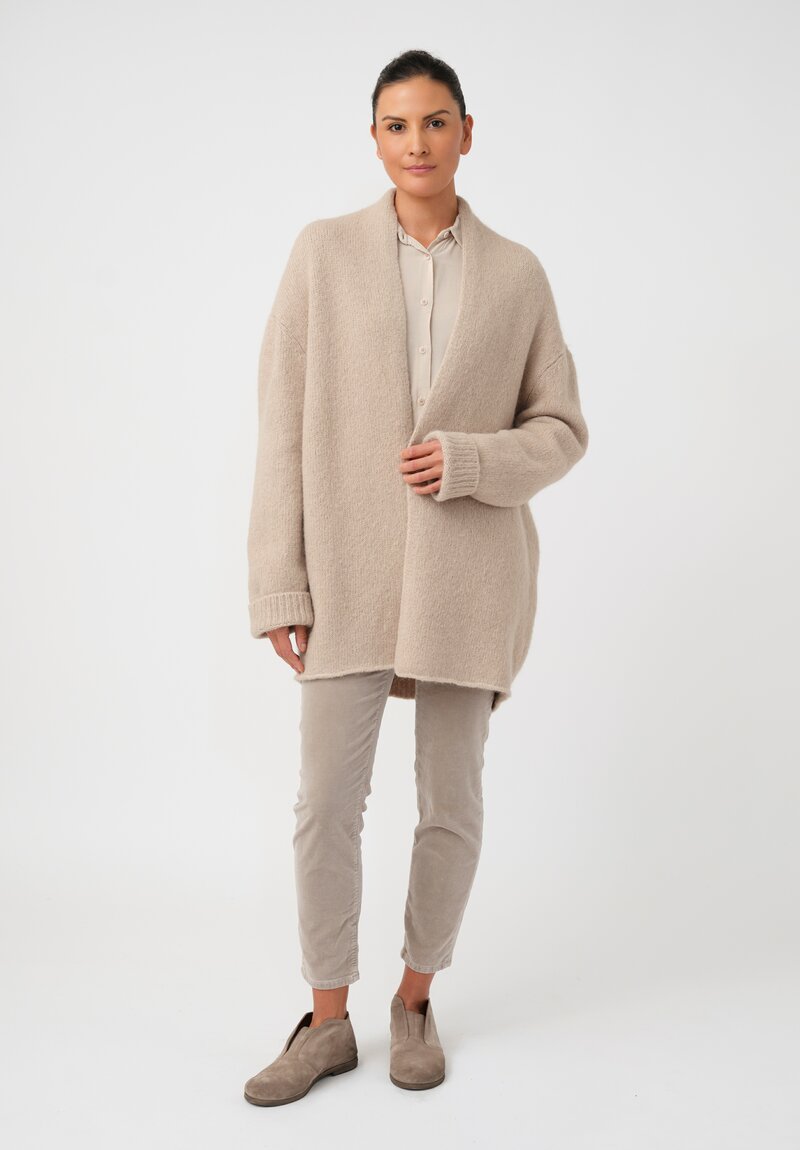 Lauren Manoogian Suri Alpaca & Pima Cotton Hand-Loomed Loft Cardigan in Antique Natural