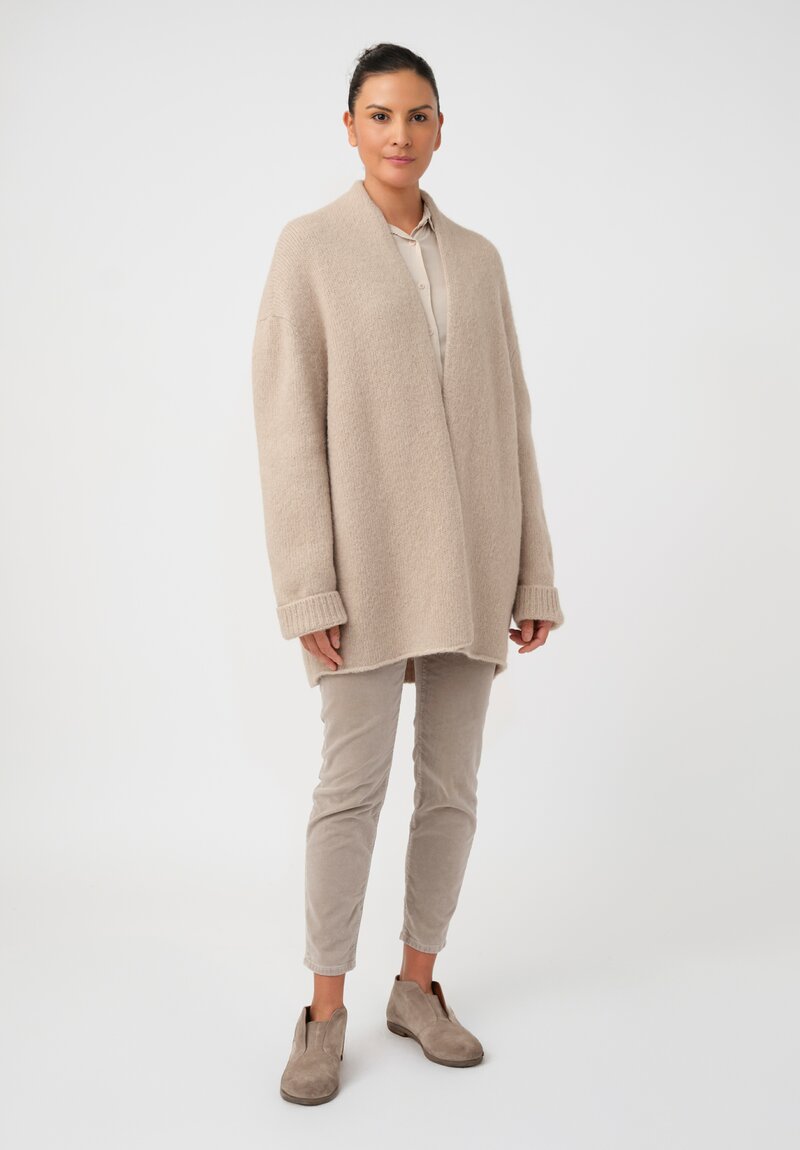 Lauren Manoogian Suri Alpaca & Pima Cotton Hand-Loomed Loft Cardigan in Antique Natural