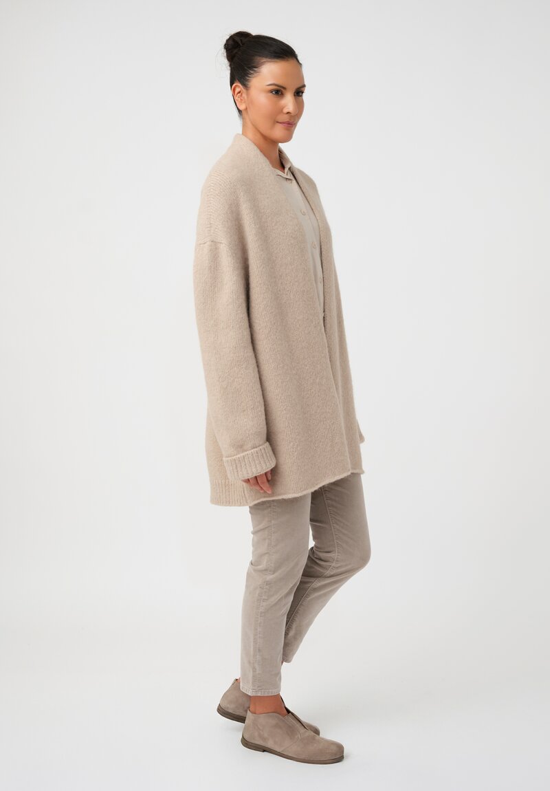 Lauren Manoogian Suri Alpaca & Pima Cotton Hand-Loomed Loft Cardigan in Antique Natural