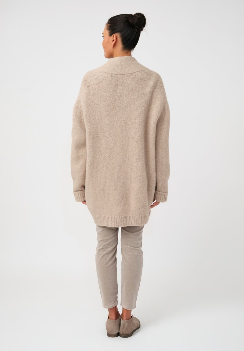 Lauren Manoogian Suri Alpaca & Pima Cotton Hand-Loomed Loft Cardigan in Antique Natural