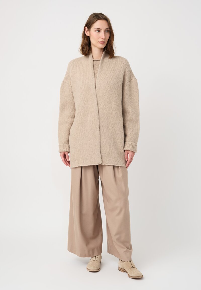Lauren Manoogian Suri Alpaca & Pima Cotton Hand-Loomed Loft Cardigan in Antique Natural