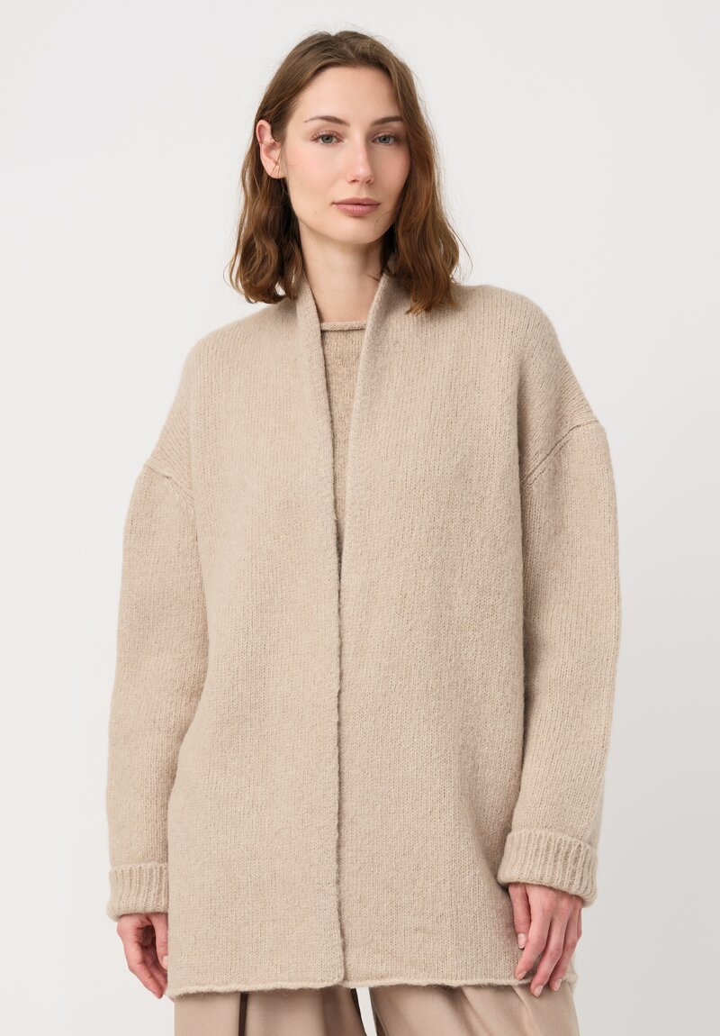 Lauren Manoogian Suri Alpaca & Pima Cotton Hand-Loomed Loft Cardigan in Antique Natural