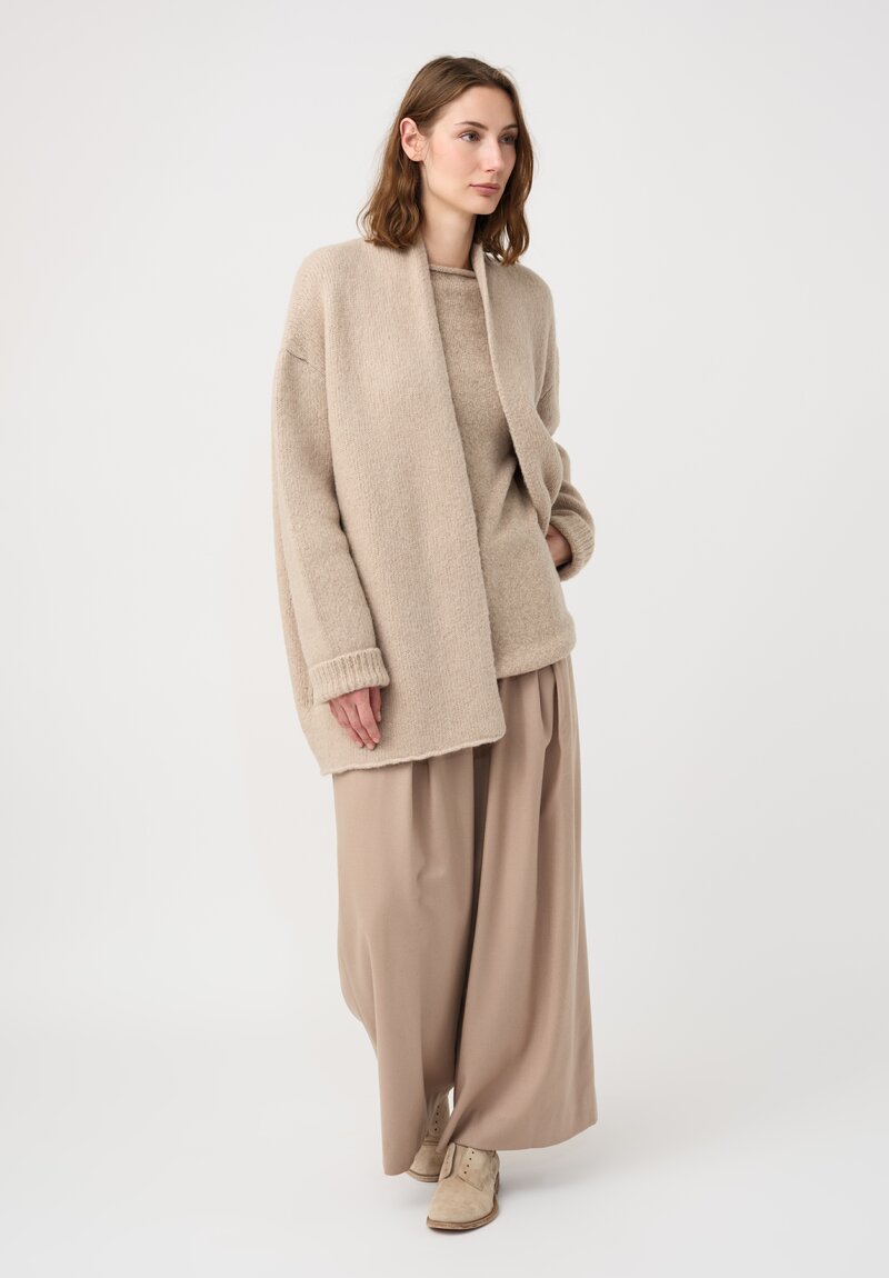 Lauren Manoogian Suri Alpaca & Pima Cotton Hand-Loomed Loft Cardigan in Antique Natural