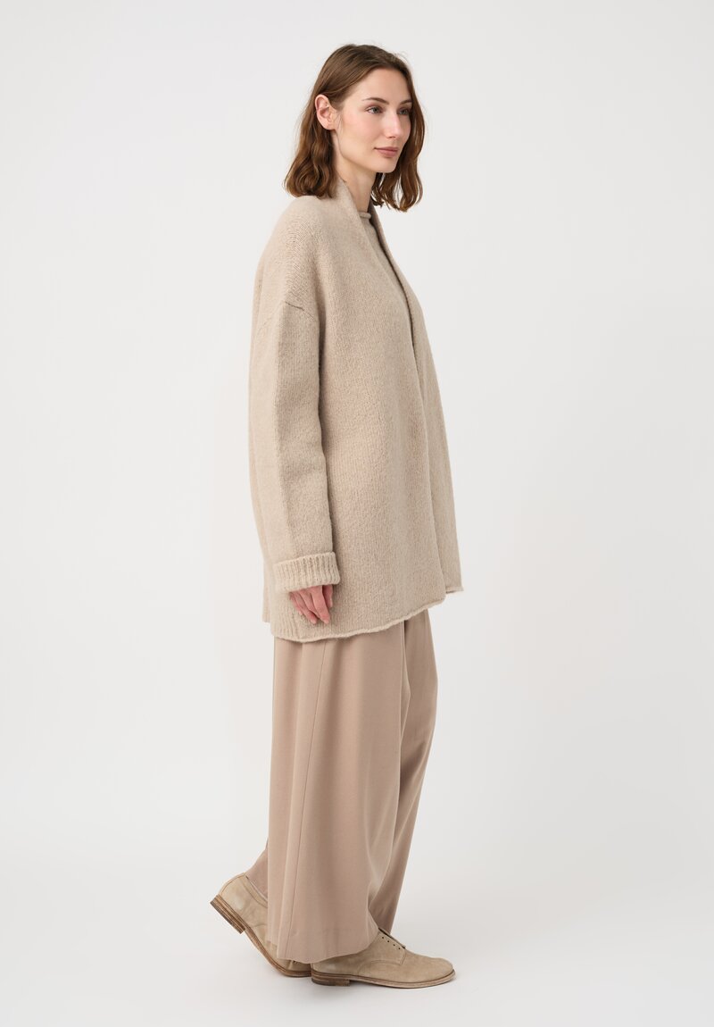 Lauren Manoogian Suri Alpaca & Pima Cotton Hand-Loomed Loft Cardigan in Antique Natural