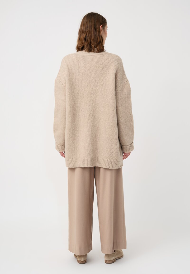 Lauren Manoogian Suri Alpaca & Pima Cotton Hand-Loomed Loft Cardigan in Antique Natural