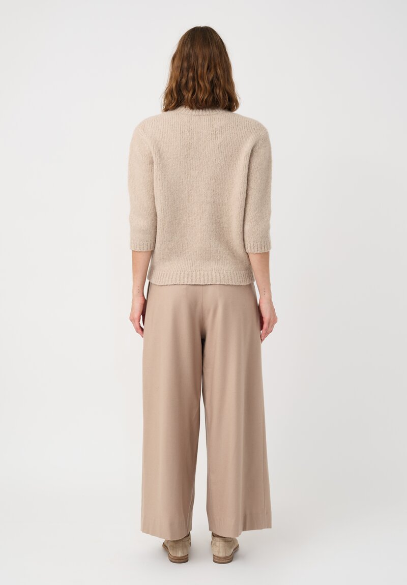 Lauren Manoogian Suri Alpaca & Pima Cotton Hand-Loomed Loft Crew Neck Sweater in Natural Antique