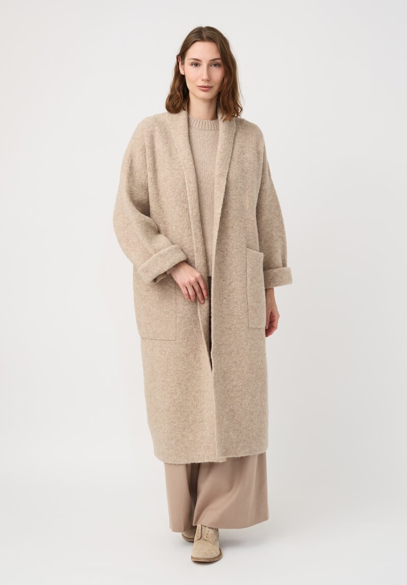 Lauren Manoogian Suri Alpaca & Pima Cotton Hand-Loomed Loft Crew Neck Sweater in Natural Antique