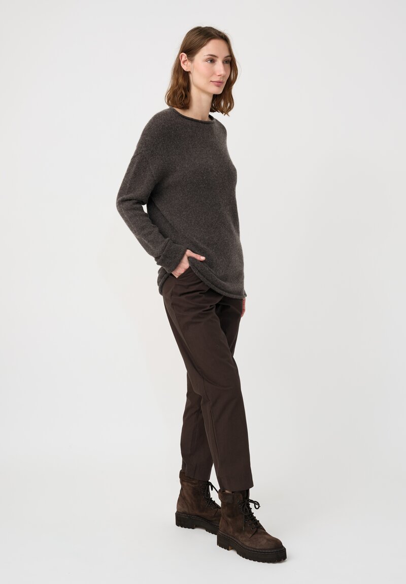Lauren Manoogian Super Baby Alpaca Cashmere Rolled Edge Boatneck Sweater