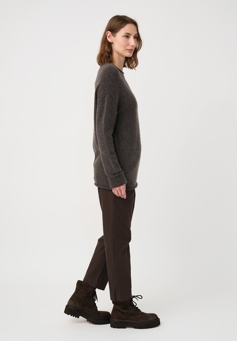 Lauren Manoogian Super Baby Alpaca Cashmere Rolled Edge Boatneck Sweater