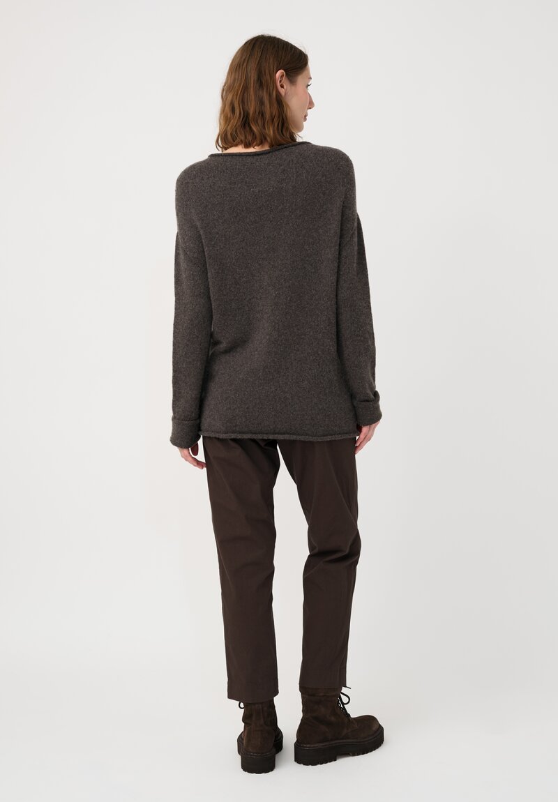 Lauren Manoogian Super Baby Alpaca Cashmere Rolled Edge Boatneck Sweater