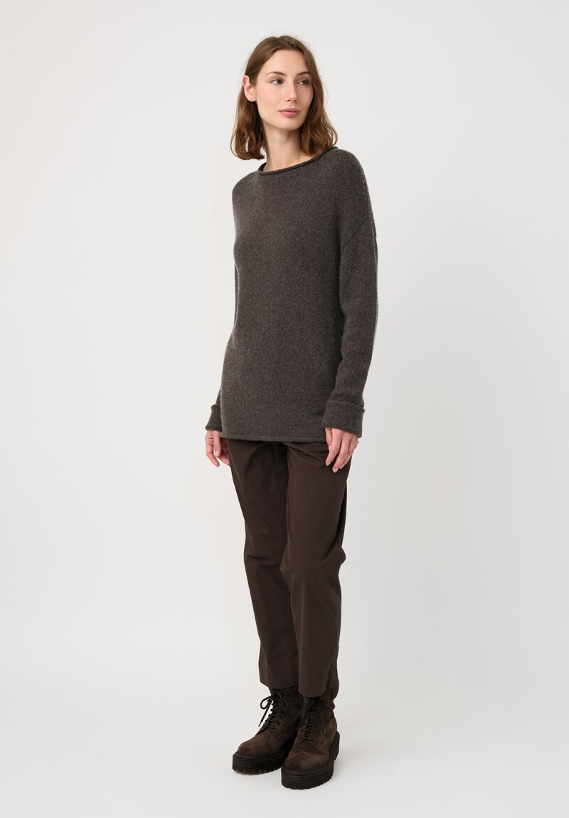Lauren Manoogian Super Baby Alpaca Cashmere Rolled Edge Boatneck Sweater