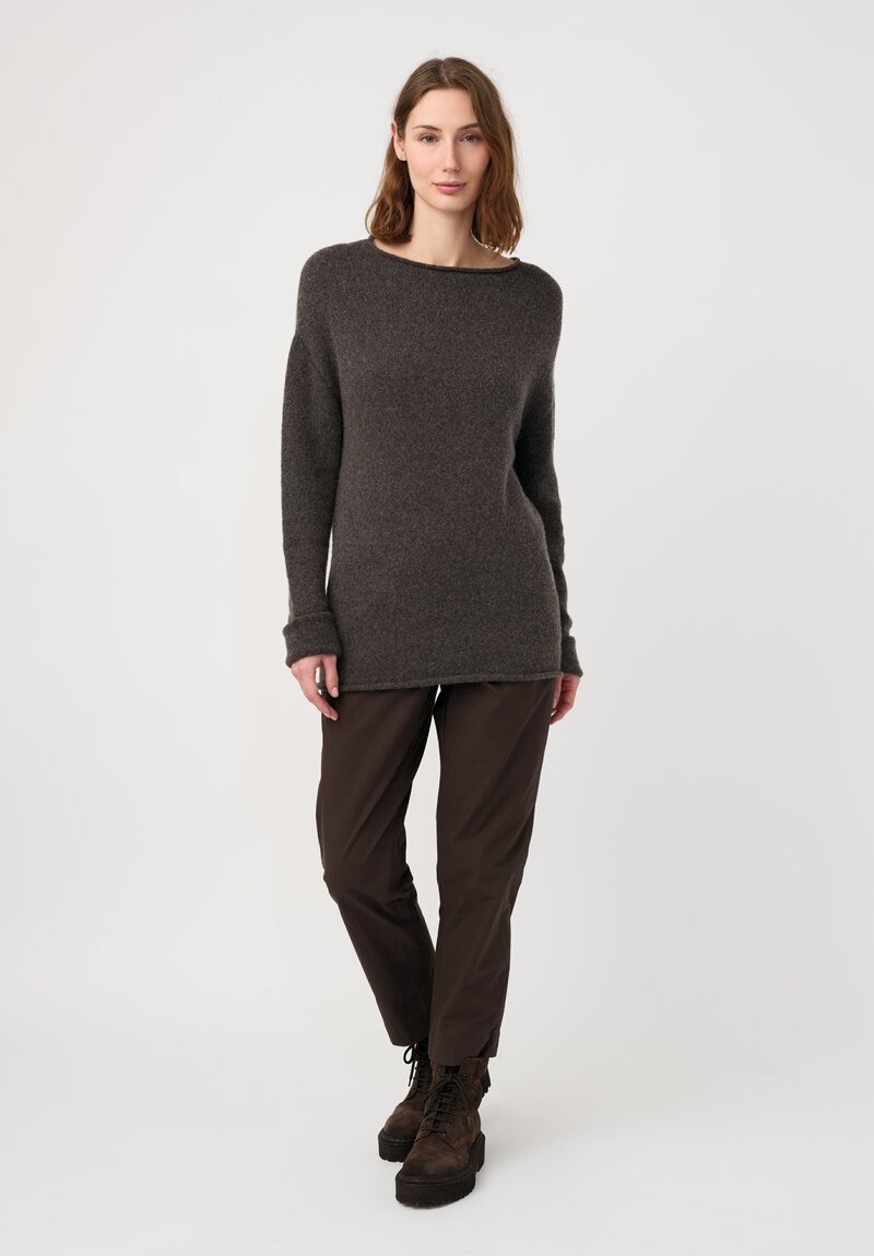Lauren Manoogian Super Baby Alpaca Cashmere Rolled Edge Boatneck Sweater