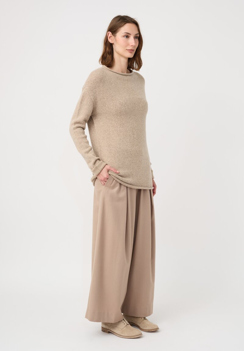 Lauren Manoogian Super Baby Alpaca Cashmere Rolled Edge Boatneck Sweater
