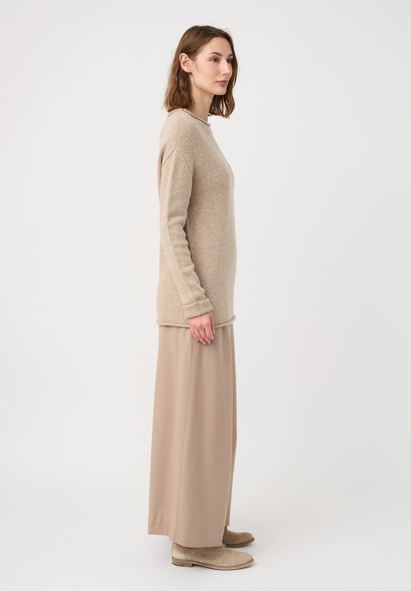 Lauren Manoogian Super Baby Alpaca Cashmere Rolled Edge Boatneck Sweater