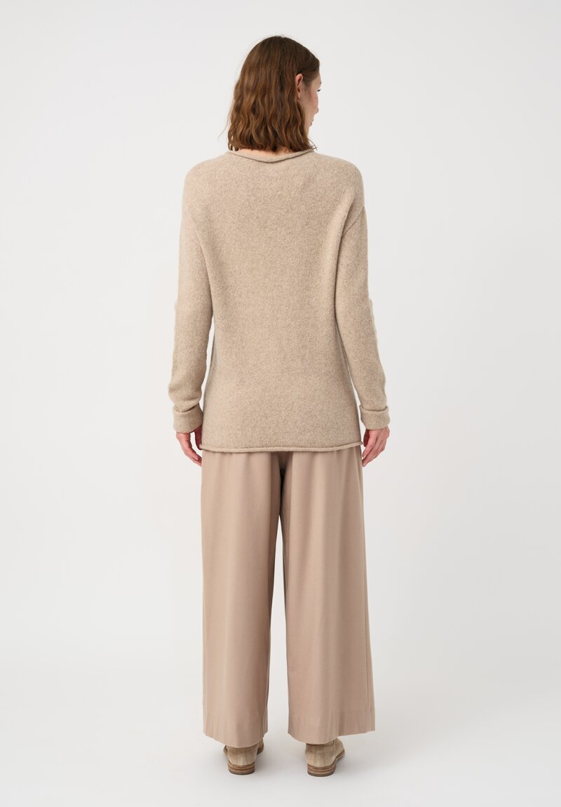 Lauren Manoogian Super Baby Alpaca Cashmere Rolled Edge Boatneck Sweater