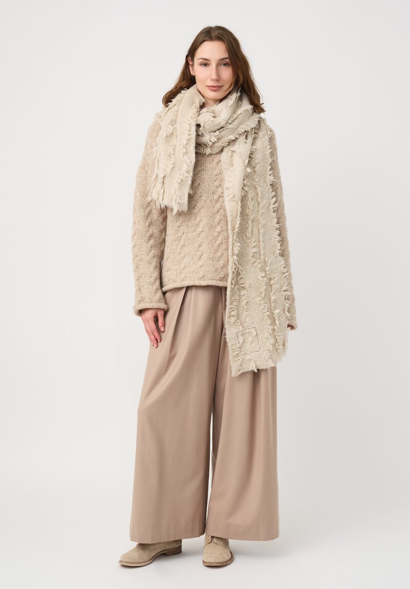 Lauren Manoogian Suri Alpaca Chunky Cable Knit Crew Neck Sweater