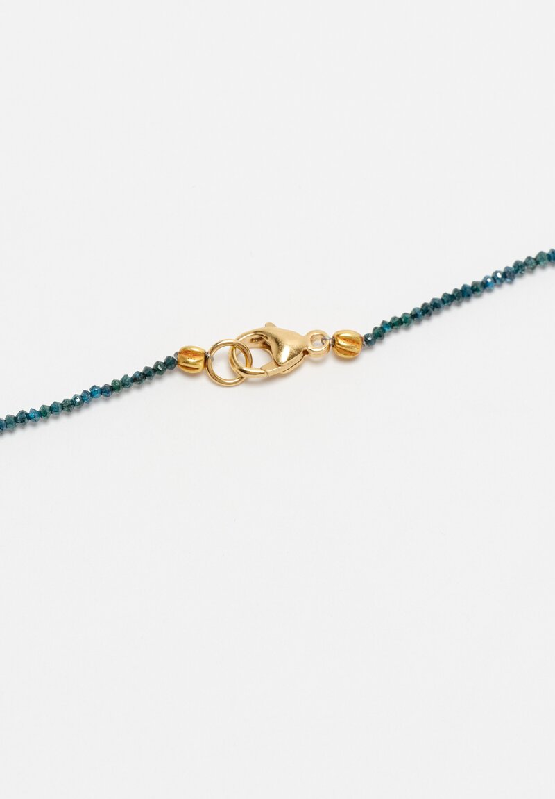 Greig Porter 18K Twist Crowned Fluted Rounds & Corundum Beaded Necklace 17.5"