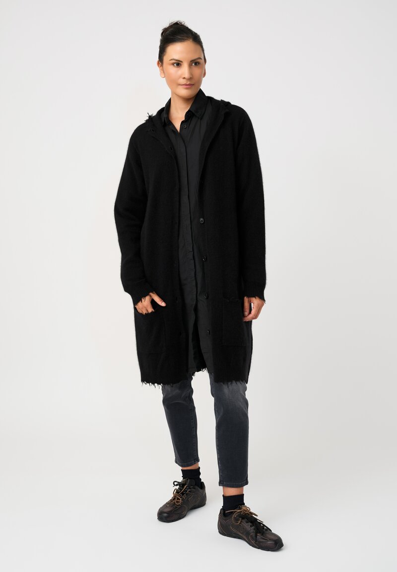 Rundholz Black Label Cotton Concealed Button-Down Placket Smock Tunic in Mars Black