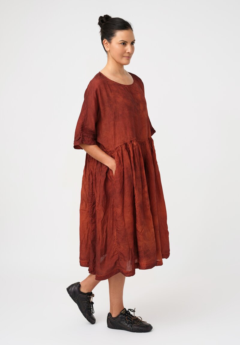 Rundholz DIP Overdyed Scoop Neck Plissé Dress