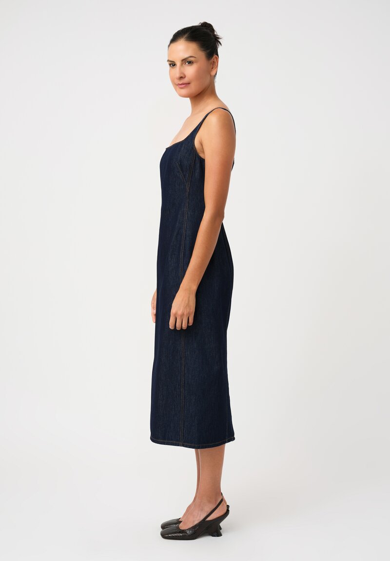 Dries Van Noten Cotton Denim Debano Tank Dress in Indigo Blue