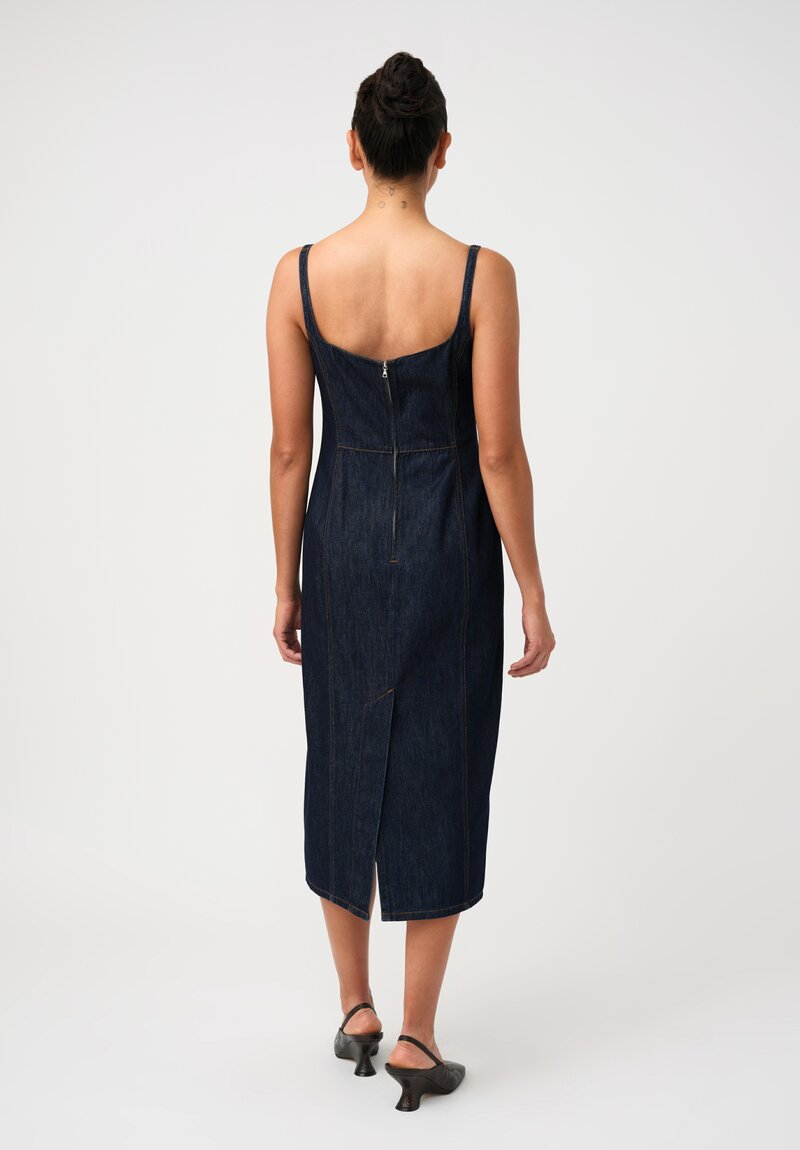 Dries Van Noten Cotton Denim Debano Tank Dress in Indigo Blue