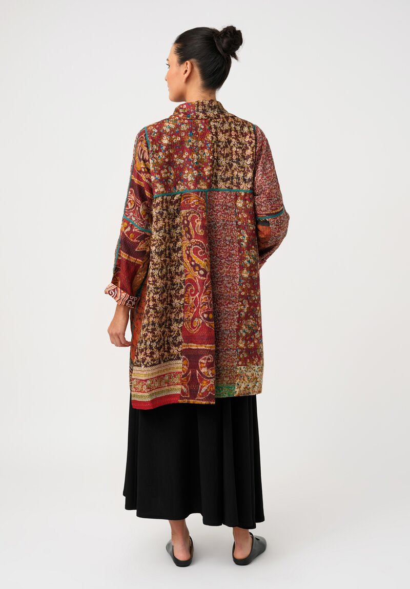 Mieko Mintz Vintage Silk Kantha A-Line Duster