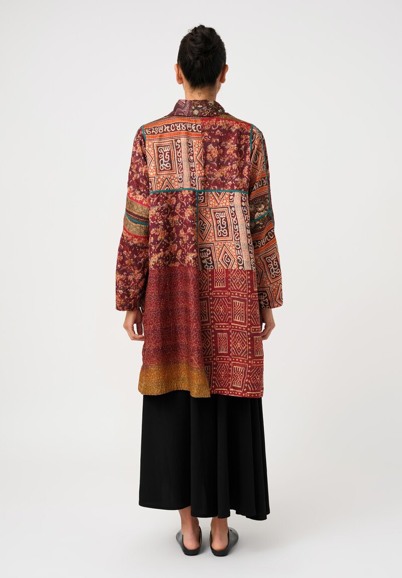 Mieko Mintz Vintage Silk Kantha A-Line Duster