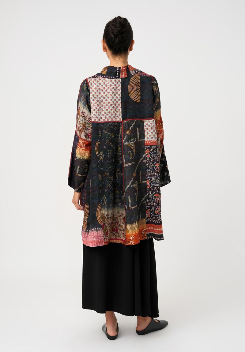 Mieko Mintz Vintage Silk Kantha A-Line Duster
