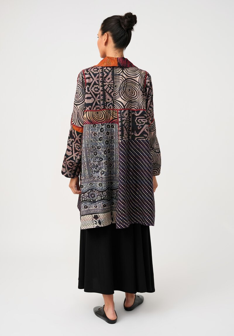 Mieko Mintz Vintage Silk Kantha A-Line Duster