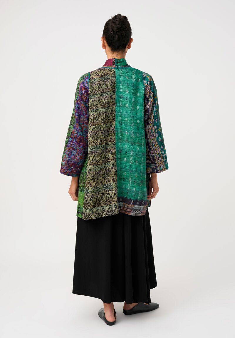 Mieko Mintz 2-Layer Vintage Silk Kantha A-Line Jacket