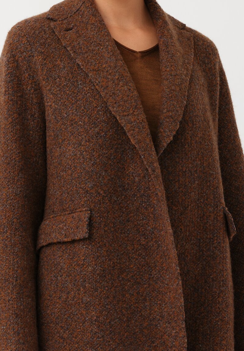 Boboutic Thermal Alpaca Knit Coat in Tobacco Brown Salt & Pepper Mix