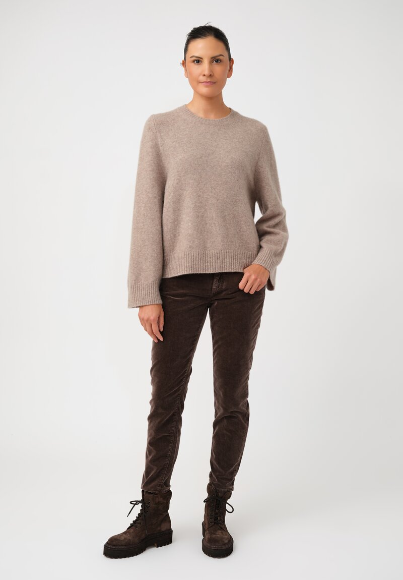 Boboutic Cashmere & Silk Balloon Sleeve Sweater in Natural Oat